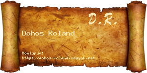 Dohos Roland névjegykártya